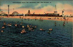 Ponchartrain Beach and Amusement Park Postcard
