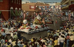 Colorful Floats in Aquatennial Parade Postcard