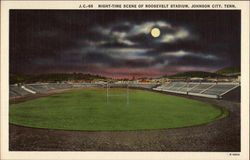 Night-Time Scene of Roosevelt Stadium Postcard