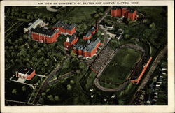 Air View of University of Dayton and Campus Postcard