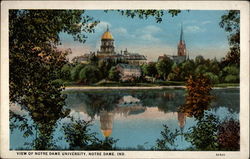 View of Notre Dame University Indiana Postcard Postcard