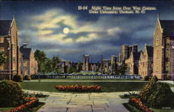 Nighttime Scene Over West Campus, Duke University Durham, NC Postcard Postcard