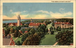 "Far Above Cayuga's Waters"; a General View of the Campus and Cayuga Lake, Cornell University Postcard