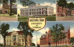 Greetings from University of Vermont Postcard