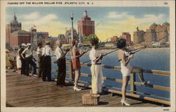 Fishing Off the Million Dollar Pier Postcard