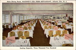 Main Dining Room, Hackney's Sea Food Restaurant Postcard