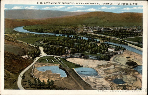 Bird's-Eye View of Thermopolis and Big Horn Hot Springs Wyoming