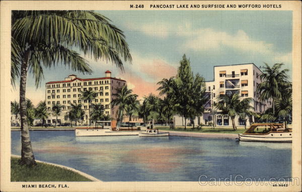 Pancoast Lake and Surfside and Wofford Hotels Miami Beach Florida