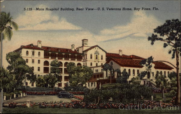 Main Hospital Building, Rear View - U.S. Veterans Home Bay Pines Florida