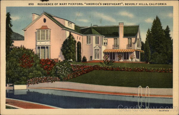 Residence of Mary Pickford, America's Sweetheart Beverly Hills California