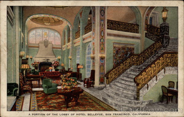 A Portion of the Lobby of Hotel Bellevue San Francisco California