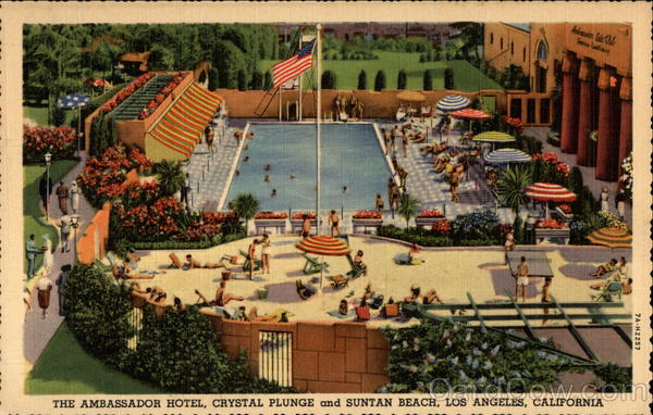 The Ambassador Hotel, Crystal Plunge and Suntan Beach Los Angeles California