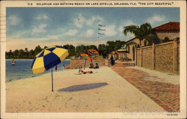 Solarium and Bathing Beach on Lake Estelle, The City Beautiful Orlando Florida