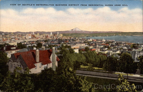 View of Business District from Queen Ann Hill Seattle Washington