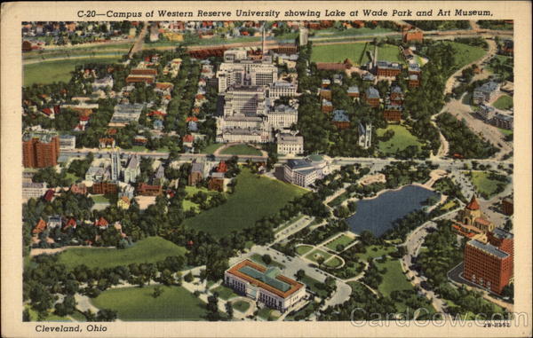 Campus of Western Reserve University showing Lake at Wade Park and Art Museum Cleveland Ohio