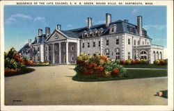 Residence of the Late Colonel E.H.R. Green, Round Hills So Postcard