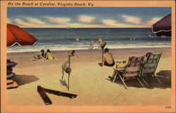 On the Beach at Cavalier Postcard