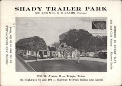 Shady Trailer Park Temple, TX Postcard Postcard