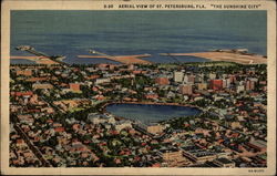 Aerial View of 'The Sunshine City' Postcard