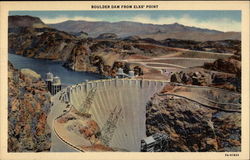 Boulder Dam From Elks' Point Postcard