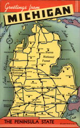 Greetings from Michigan Postcard