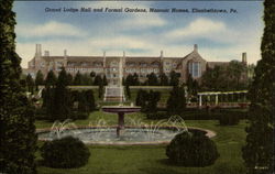 Grand Lodge Hall and Formal Gardens, Masonic Homes Elizabethtown, PA Postcard Postcard