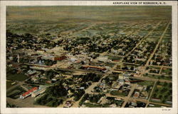 Aeroplane View of Bizmarck, ND Postcard