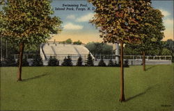 Swimming Pool, Island Park Fargo, ND Postcard Postcard