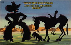 Cowboy, Horse and Dog Postcard