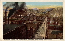 Park Street, looking East Butte, MT Postcard Postcard