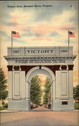 Victory Arch Newport News, VA Postcard Postcard