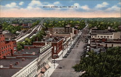 Broad Street Elyria, OH Postcard Postcard
