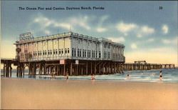 The Ocean Pier and Casino Postcard