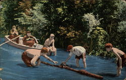 Boys Hunting for Turtles Postcard