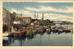 Scallop Fishing Boats at Dock East Greenwich, RI Postcard Postcard