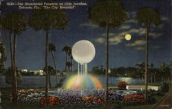 The Illuminated Fountain on Lake Ivanhoe Postcard