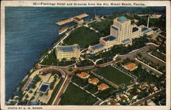 Flamingo hotel and Grounds from the Air Miami Beach, FL Postcard Postcard