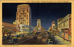 Miracle Mile, Wilshire Boulevard Postcard
