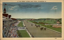 At the Finish, Latonia Race Track Postcard