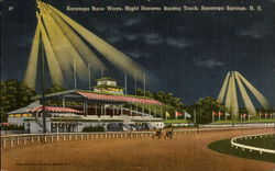Saratoga Race Ways, Night Harness RAcing Track Postcard