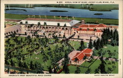 Aerial View of Miami Jockey Club Florida Postcard Postcard