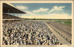 Parading to post, Narragansett Race Track Pawtucket, RI Postcard Postcard