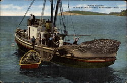 Purse Seining in the Scenic Pacific Northwest Fishing Postcard Postcard