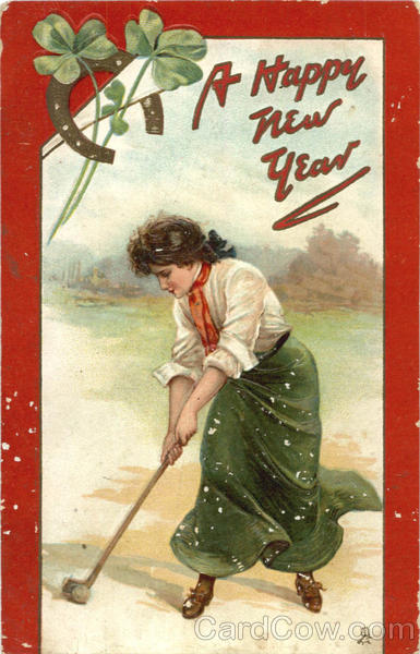 A Happy New Year - Woman Golfing New Year's