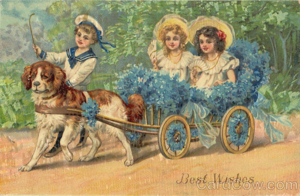Best Wishes - Children in Cart w/Dog