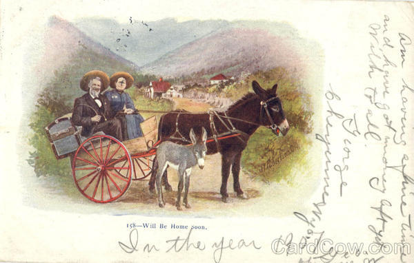 Will Be Home Soon - Cart w/Donkeys
