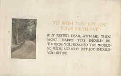 To wish you a Joy and Your Birthday Postcard
