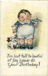 Full to Bustin 'cause it's your Birthday! Postcard