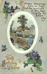 With Birthday Wishes Postcard