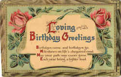 Loving Birthday Greetings Postcard